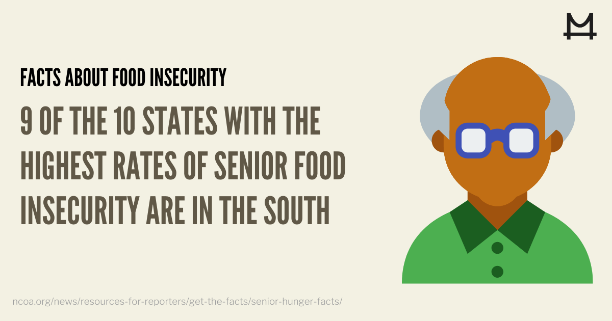 PlatingChange's tweet photo. Did you know that Seniors in the South are at such a high risk of food insecurity? #PlatingChange https://t.co/sbS8dC9ysR