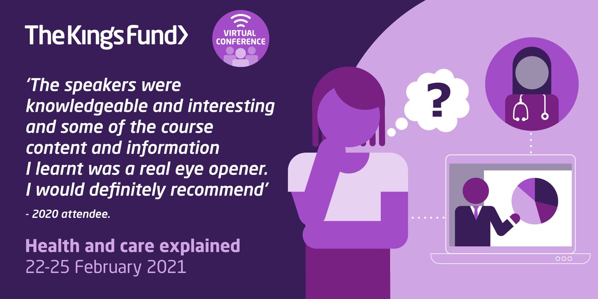TheKingsFund's tweet image. Book now for our first virtual conference of 2021, Health and care explained! #KFExplain
kingsfund.org.uk/events/health-…
