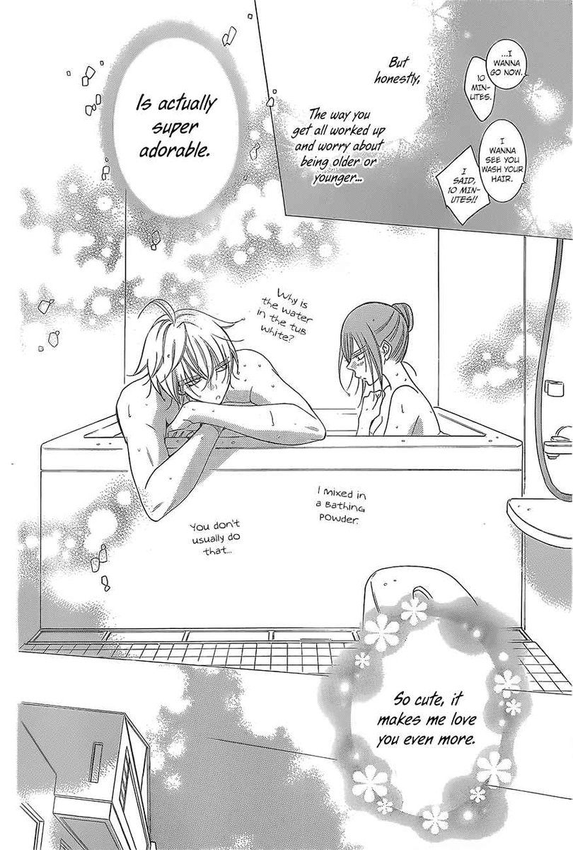 MemeLilac's tweet photo. "But honestly, the way you get all worked up and worry about being older or younger... is actually super adorable. So cute, it makes me love you even more."
That's soooo sweet 😍☺️ I love her words ☺️☺️
#Namaikizakari #ch83 https://t.co/6M1MbzwV59