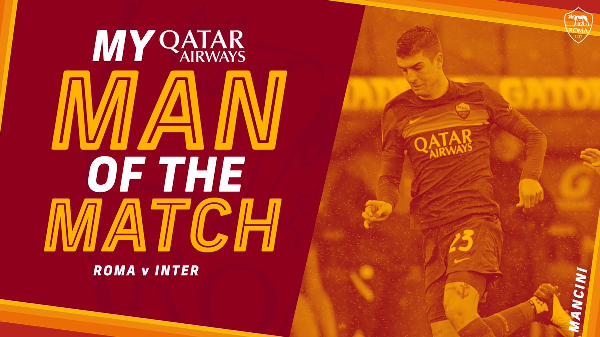 🔁 Retweet if Gianluca Mancini was your #ASRoma <a href="/qatarairways/">Qatar Airways</a> Man of the Match against Inter