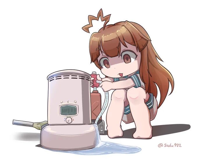 少し目を離してる間に灯油が溢れてしまった球磨
#艦これ版深夜の真剣お絵描き60分一本勝負 
#艦これ版真剣お絵描き60分一本勝負_20210110 