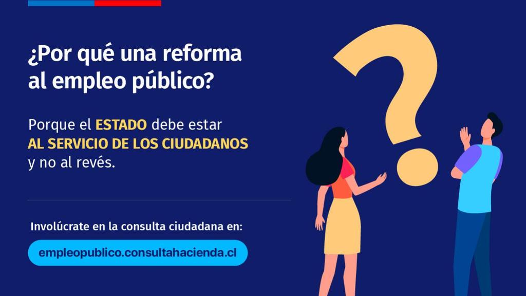 🙇🏻‍♂️ ¿POR QUÉ UNA REFORMA AL EMPLEO PÚBLICO? 🤔

✅ Para tener un Estado 100% al servicio de los ciudadanos 👨‍👩‍👧‍👦 y mejorar el gasto público que se financia con los impuestos de todos los chilenos 💪🇨🇱

⭕ ¡Participa de la consulta ciudadana! 🙋🏻💻👇

bit.ly/35pmm6B
