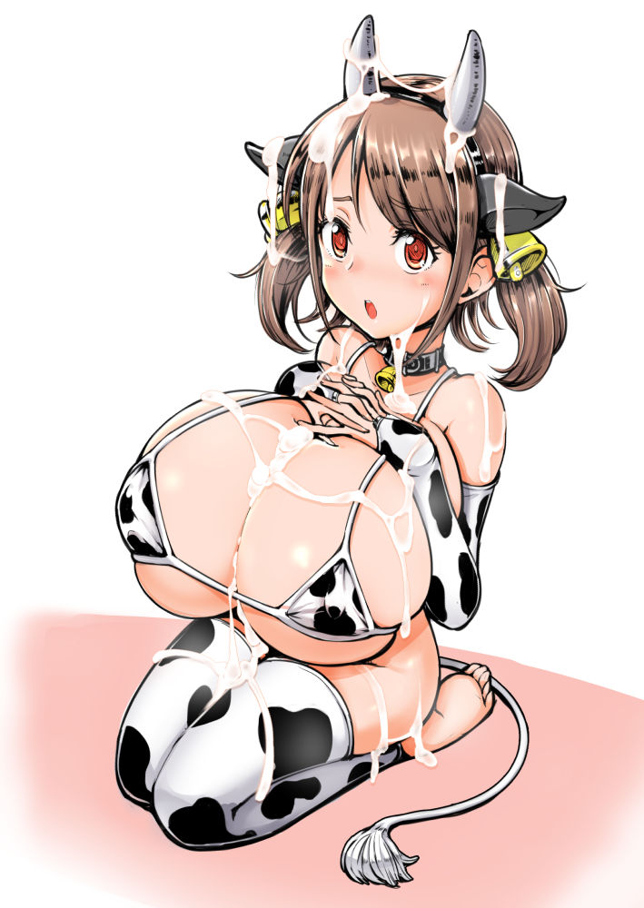 牛ろり巨乳ちゃんにぶっかけてみました 