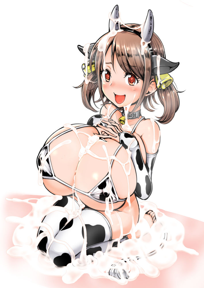 牛ろり巨乳ちゃんにぶっかけてみました 