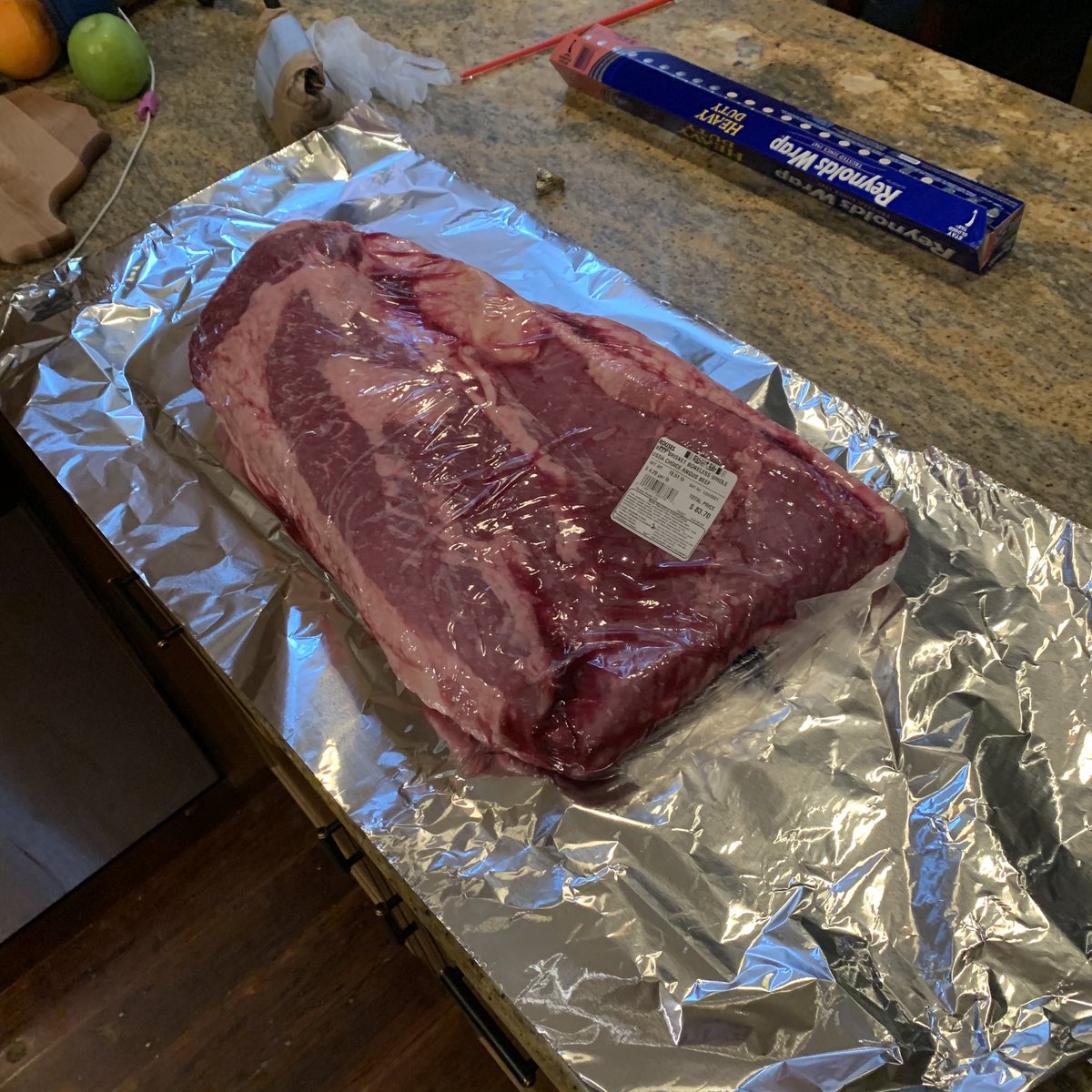 drcompton's tweet photo. Itโs Brisket day!!! Weighing in at 19lbs!! Sheโs an intimidating beauty. #firstbrisket #primalcut #toughcut https://t.co/AaMom7SH5s