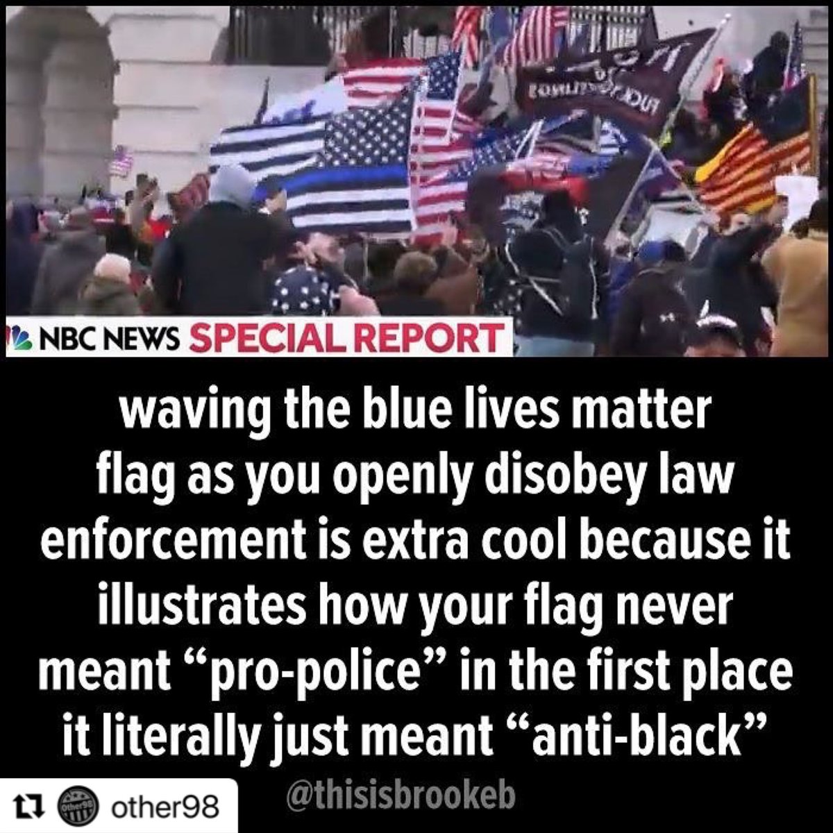 ・・・
Blue lives only matter to you when they're killing black ones.

#biden2020 #activist #whiteprivilege #equalityforall #bethechange #socialjustice #revolution #ally #fighteverycrisis #nojusticenopeace #bidenharris2020 #fightforafuture #BlackLivesMatter #antitrump