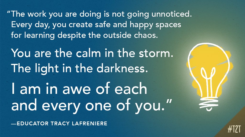 teacher2teacher's tweet image. Teaching, inspiring, connecting and learning – you make so much possible for your Ss, says T @TracyLafreniere.

#LoveTeaching #COVIDteaching #WhyITeach