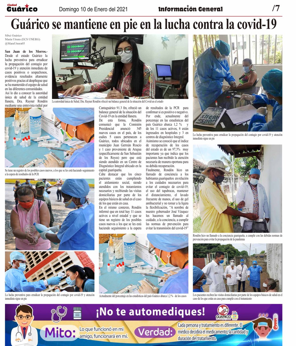 GuaricoGestion's tweet photo. #InfGeneral || #Guárico se mantiene en pie en la lucha contra el #Covid19
#CombateAlCOVID19
#ProducirEsVencer
#EnCuerpoYAlmaPorGuárico https://t.co/kg281E8fWO