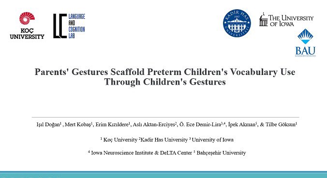 Isildogan_'s tweet photo. It was a great pleasure to present our study titled “Parents’ Gestures Scaffold Preterm Children’s Vocabulary Use Through Children’s Gestures” at #BCCCD21 Thanks for this inspiring virtual organization! @CogDevCeu https://t.co/dVE6vZv71h