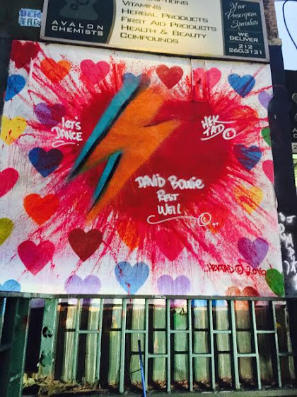 evgrieve's tweet photo. David Bowie died on this day in 2016. Here's a look at some of the tribute art that went up around the East Village/NYC in the days that followed... https://t.co/vnITXkYQ4T