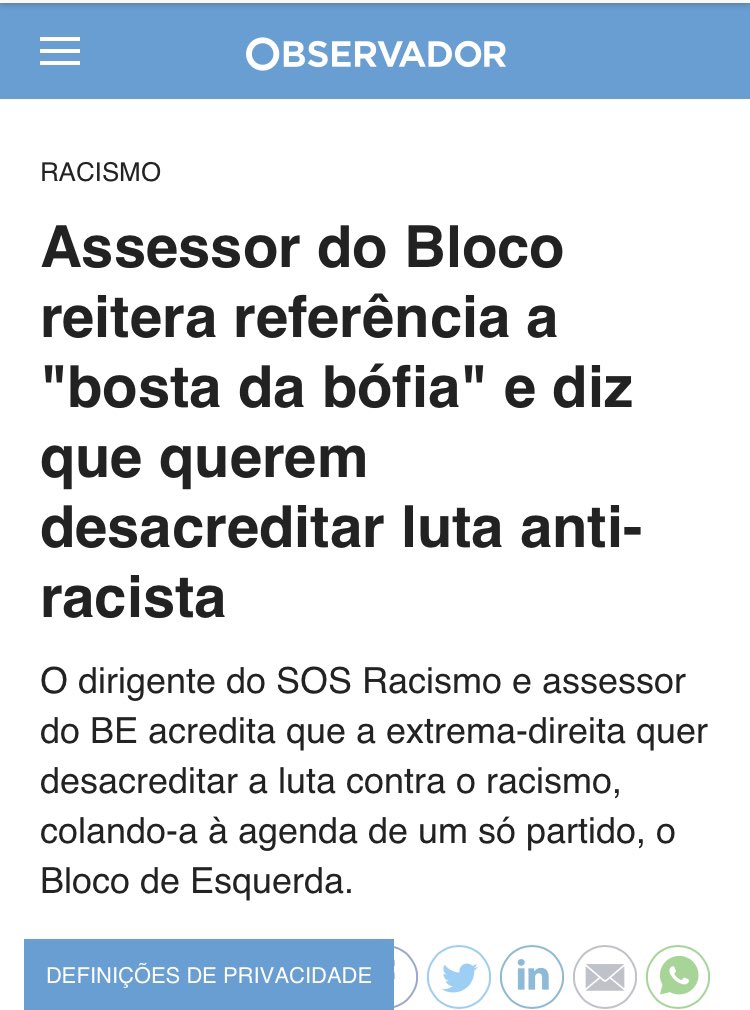 NunoMeloMDN's tweet photo. Ninguém melhor que Mamadou Ba, que trata a polícia por “bosta da bófia” e transforma Portugal em palco de supremacistas para dizer que é preciso “matar o homem branco”,  para ser nomeado pelo governo para a luta contra o racismo. #grandeescolha #faltadenoção https://t.co/A4QrMCxptW