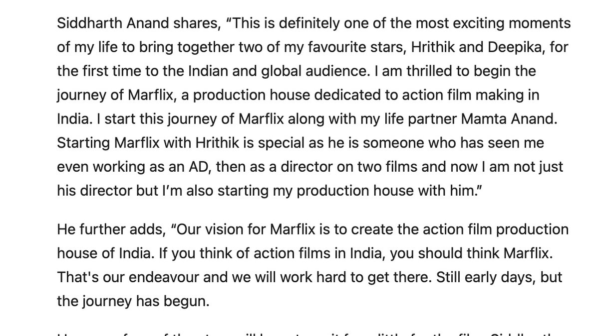 Lord Siddharth Anand on MarFlix & #Fighter 

LONG LIVE HRITHIK ROSHAN
#HappyBirthdayHrithikRoshan