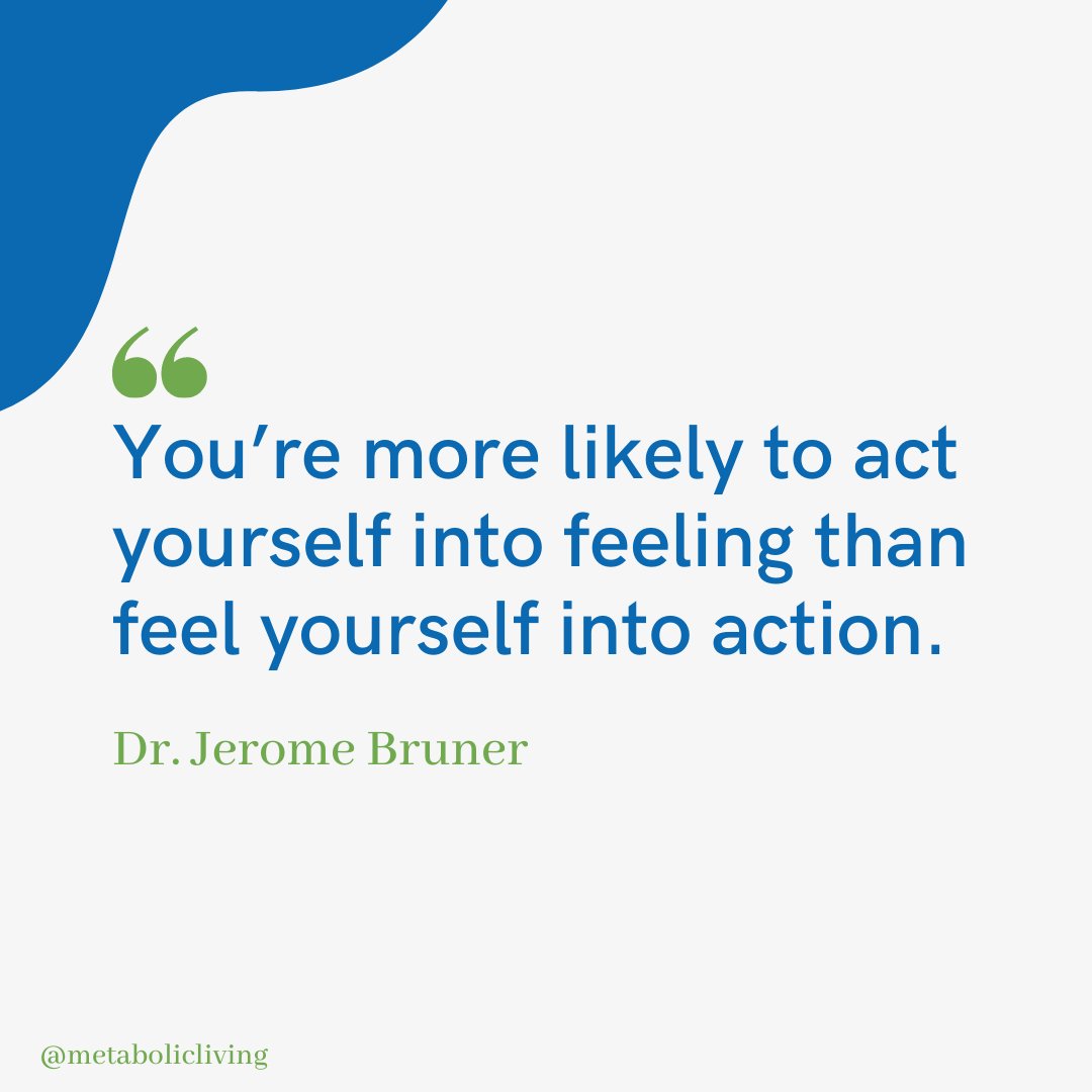 We think we need to FEEL first, and then we’ll ACT.

“I’m not motivated to go to the gym.”

“I don’t feel like eating a salad.”

But really it works in reverse: taking action changes the way we feel.

What is one action you can take TODAY to change the way you feel?