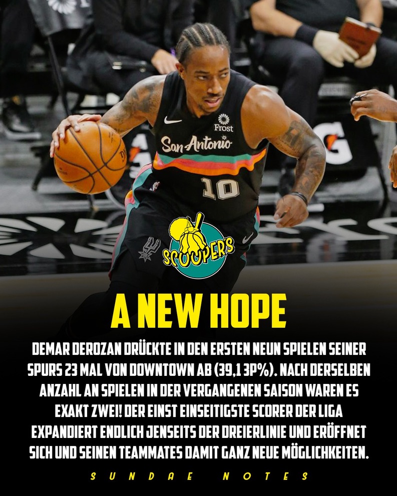 scoopersblog's tweet image. Mit den Sundae Notes werden wir regelmäßig zwanglose Gedanken zum aktuellen Ligageschehen los. Diese Woche mit DeMar DeRozans Expansion, Respekt für Rudy, Kyries Hosen, Atlantas Zündstoff und mehr!
💬 Alle Notes: cutt.ly/Sjxfxig
———
#SundaeNotes #NBABlog #NBADeutschland