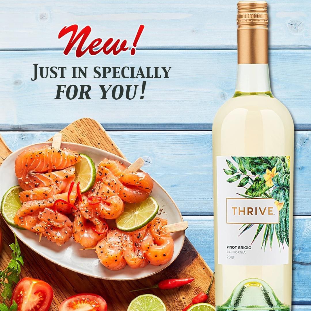 BevMaxCT's tweet photo. New year, new wines to explore! Thrive Pinot Grigio, lively white wine with notes of melon, crisp green apple and a subtle hint of honey. Available now at your favorite BevMax store.  #winelover #vino #winetime #food #winestagram #winelovers #instawine #whitewhite #whitewine https://t.co/71MtOHWQP3