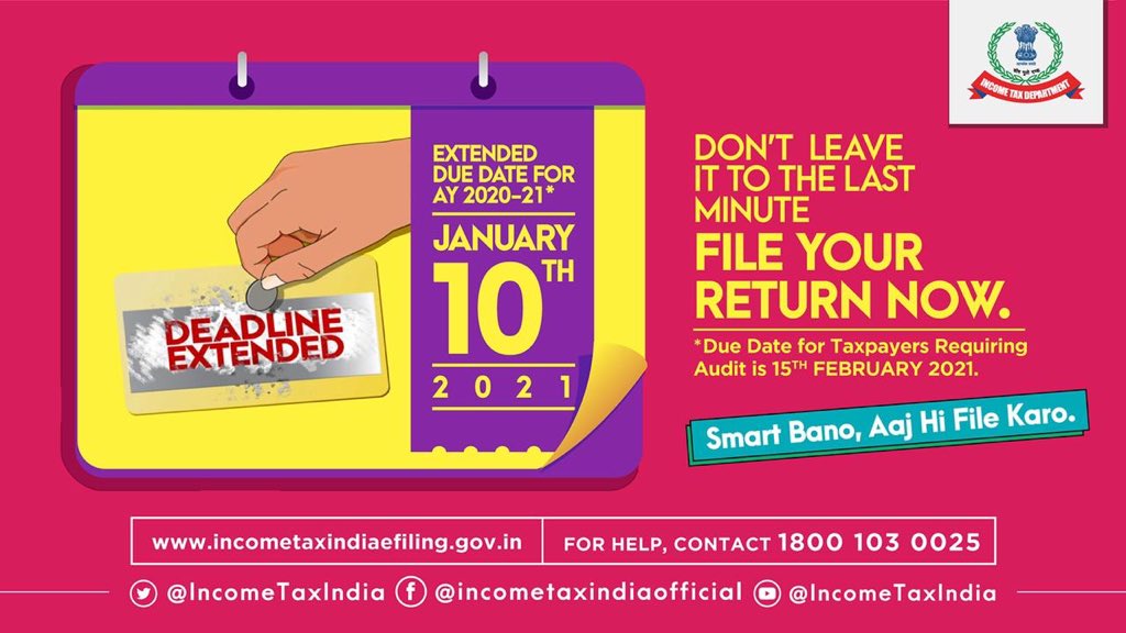 GepaGlobal's tweet photo. The Due Date for filing #ITR for AY 2020-21 is almost here. Please do not leave it to the last minute. https://t.co/ece4r7vmDT