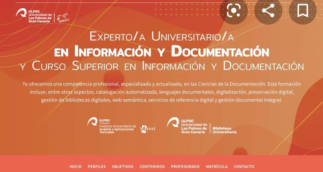 fcampal's tweet image. Mañana, con mi asignatura sobre formación en &quot;Competencias digitales&quot; retomamos las clases del título de Experto/a Universitario/a en Información y Documentación de la Universidad de Las Palmas de Gran Canaria. Entra y...
formacioninfodoc.ulpgc.es #InfoDocULPGC #digcomp #ALFIN #AMI