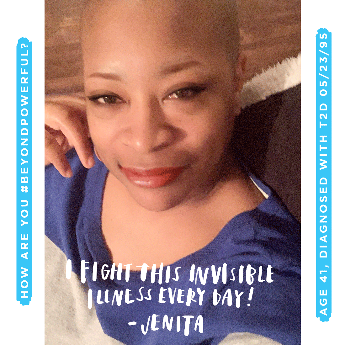 BeyondType2's tweet photo. Jenita (@Type2Princess) is a fierce #T2D advocate who is open about her life with Type 2. How are you living #BeyondPowerful with Type 2 diabetes?
Share your story ➡️ https://t.co/jjDuHvguDB https://t.co/pyYn9sp1wJ