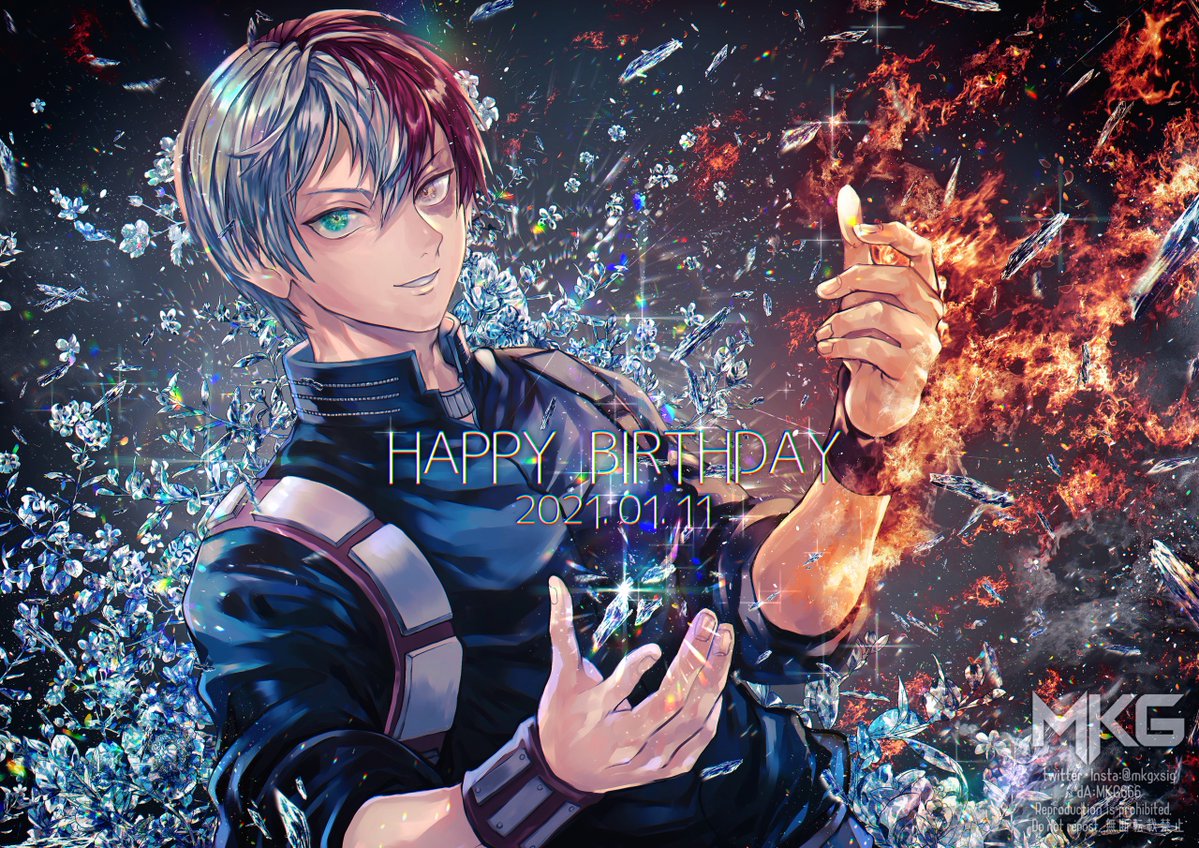 轟焦凍 「HAPPY BIRTHDAY‼
#轟焦凍誕生祭2021
#轟焦凍生誕祭2021
」|🅼🅺🅶 超低浮上のイラスト