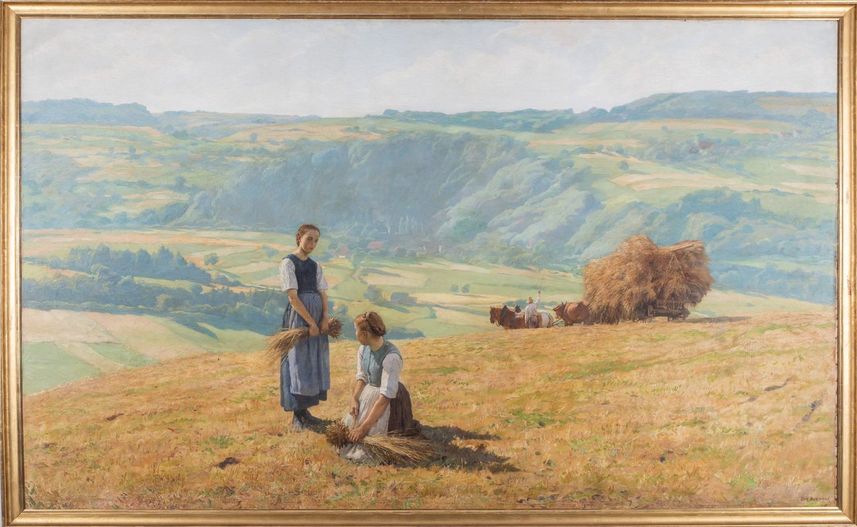 PassesimpleCH's tweet photo. "Les glaneuses" d'Eugène Burnand, tableau peint tout près de Moudon que bien des gens surnomment le "pot de chambre du canton de Vaud". https://t.co/0NpZDGL8Jw