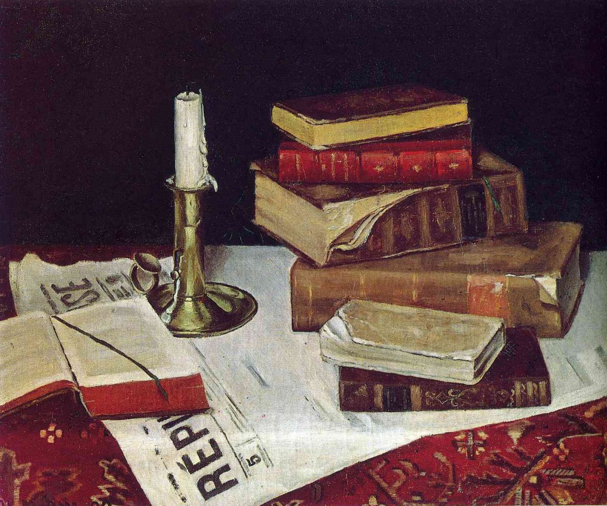 Oktana8's tweet photo. Henri Matisse 
Still life with books and candle 
1890

#withabook #stilllife https://t.co/WOeghlgZWB