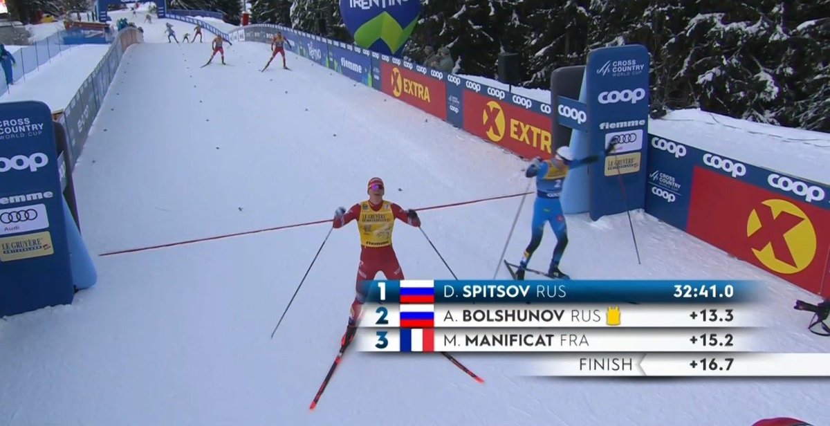 RockerSteve01's tweet photo. #Spitsov with the stage victory but #Bolshunov takes the title for Russia.
1️⃣ 🇷🇺 #Bolshunov
2️⃣ 🇫🇷 #Manificat
3️⃣ 🇷🇺 #Spitsov
1️⃣4️⃣ 🇮🇹 #Pellegrino
🇮🇹 #TourDeSki #TourDeSki2021 #fiscrosscountry #TourDeSki https://t.co/2D9gatW0u9