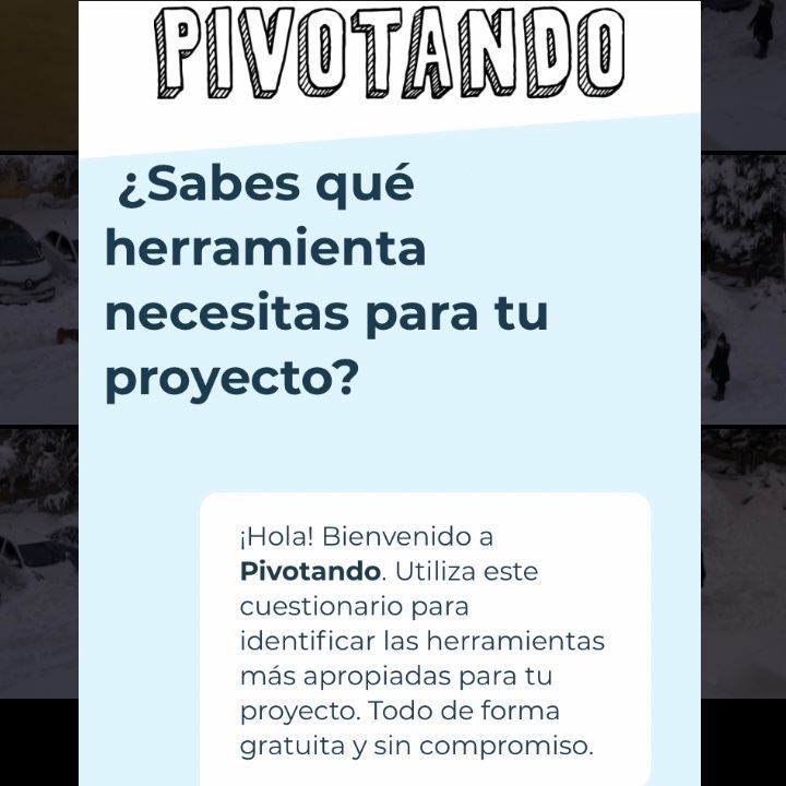 pivotandoweb's tweet photo. Venimos con novedades en Pivotando! A partir de ahora podrás realizar este breve cuestionario de tan sólo 3 preguntas para encontrar la herramienta que más se adapte a tu proyecto. Todo esto de forma gratuita y sin ningún compromiso. Entra en https://t.co/ismeH3Ffm3 y descúbrelo. https://t.co/IOtfNMrUpg