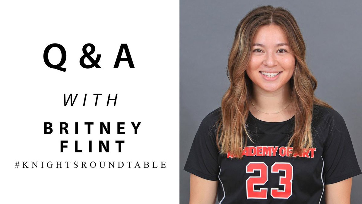 academy_of_art's tweet photo. From @ARTUWSoccer, it's junior defender Britney Flint who takes a seat at the #KnightsRoundtable today! #ArtSchool #BeArtistBeAthlete https://t.co/nDgjkNIorb https://t.co/h6RcuQMBtf