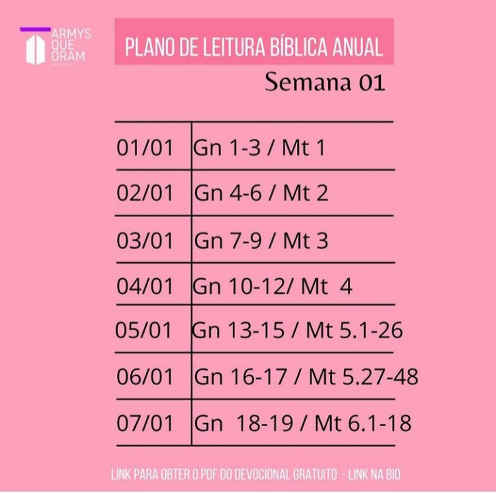 oram_que's tweet photo. ARMY 💜
Ainda não começou seu devocional?
Não se preocupe que dá tempo! 💜
Segue os planos de leitura das primeiras semanas desse mês!
Fighting! 💜
#BTS #Armysqueoram #Devocinal #Leitura #Biblia https://t.co/5hdEy1gvRA