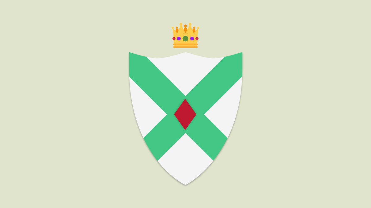EmojiHeraldry's tweet photo. Argent, a saltire vert charged with lozenge gules https://t.co/LMxwjeWNZ6