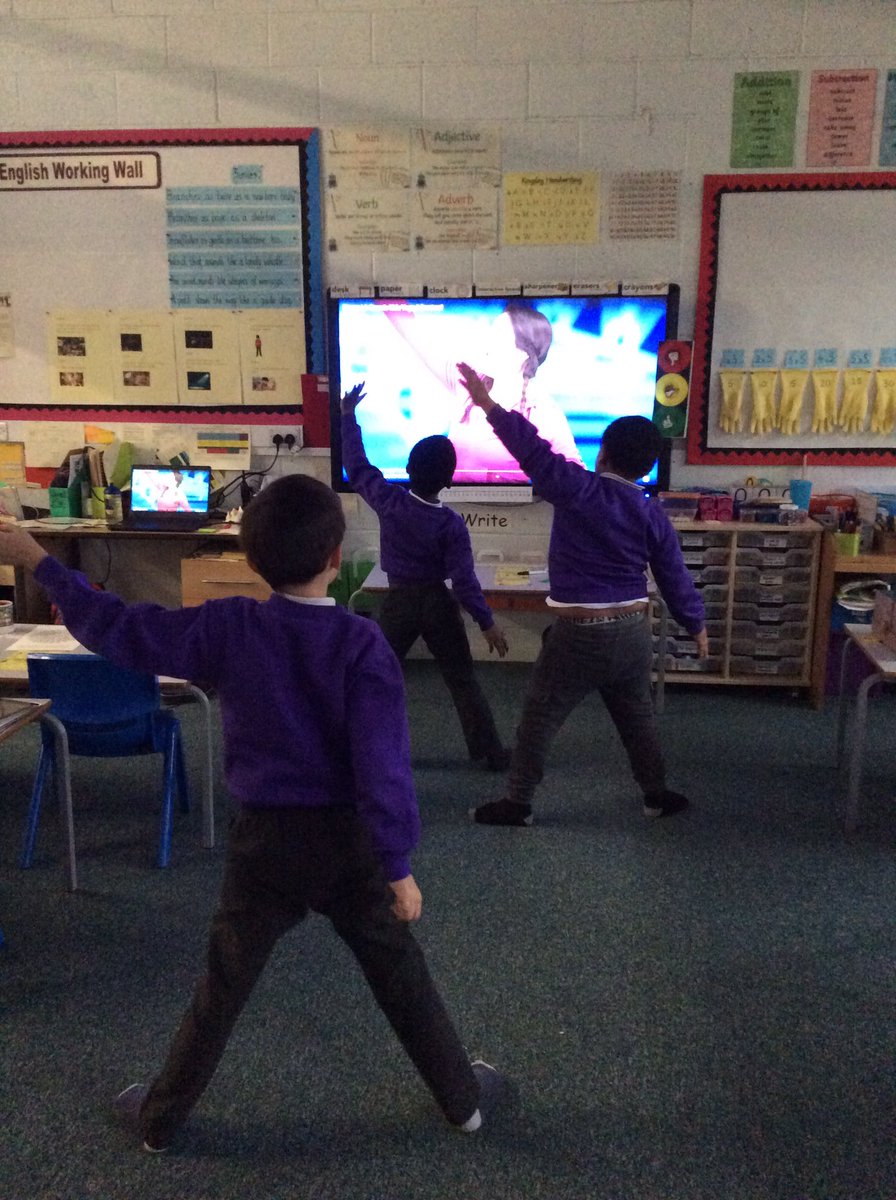 Year 2 got some afternoon exercise on Friday doing Cosmic Yoga.