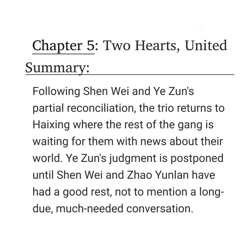 #ZHENHUNBIGBANG✨
GRAND FINALE 🥰🥰🥰
Drama Meets Novel in "Dichotomiae"
Chapter 5: Shen Wei and Zhao Yunlan return to Haixing with a reluctant but otherwise cooperative Ye Zun. As the dust settles, unspoken feelings arise.
#guardian #weilan
READ>archiveofourown.org/chapters/70284…