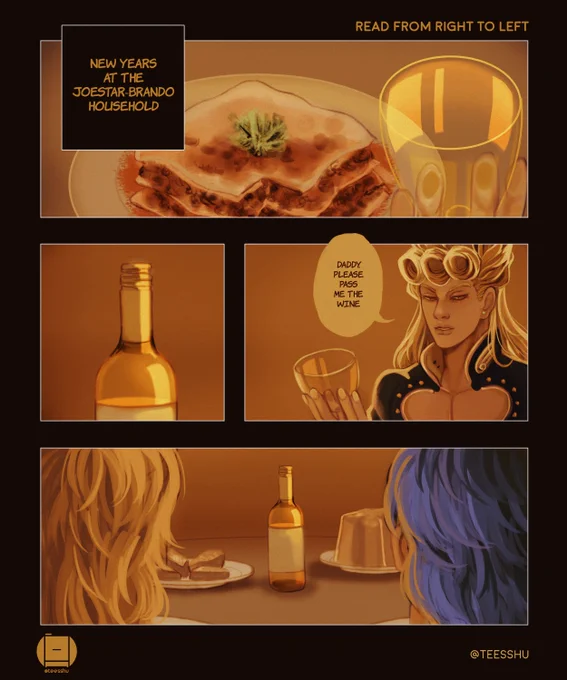 Giomis/misgio shenanigans at New Years' dinner (feat. DIO and Jonathan)

#jjba #jojo #jojocomic #giornogiovanna #guidomista
#ジョルミス #ミスジョル 