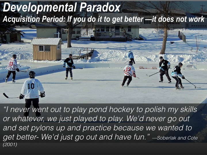 Kids who play have a deeper, more nuanced relationship with competition The science behinds this back it up. Skills learned in play are less susceptible to competitive pressure. They can apply their skills when it matters most.This is why every great player grew up in play