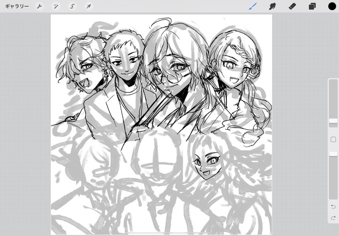 麻雀杯の熱が収まらず描いてる 相変わらずの絵柄迷子 