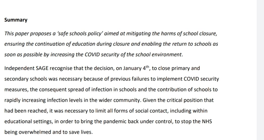 2/ Due to transmission in schools spreading into communities it was essential for schools to be included in the lockdown in order to protect NHS and save lives.