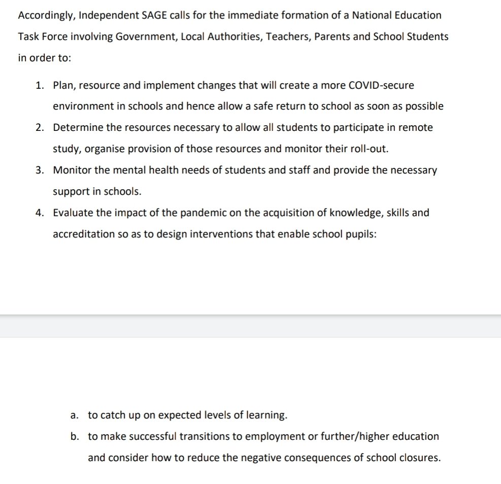 3/ A National Education Task Group involving all stake holders should be set up to look at the following points