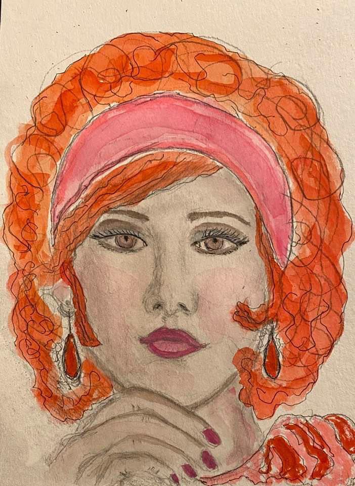 As per my husband’s request, I painted a portrait of the ill-fated Myrtle Wilson from 
The Great Gatsby #art #infp #TheGreatGatsby