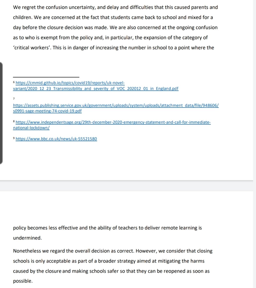 5/ It was a mistake to have all children back at the start of term.Decision to expand definition of keyworker and vulnerable children risk transmission continuing in schools