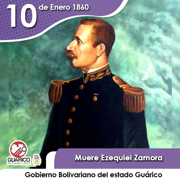 A 161 años del vil asesinato del General del Pueblo Soberano, Ezequiel Zamora, líder de la Revolución Campesina y del Ejército Federal de Occidente. Luchador por la igualdad social e independencia de su pueblo. ¡Zamora Vive! ¡Tierra y hombres libres! ¡Horror a la Oligarquía!