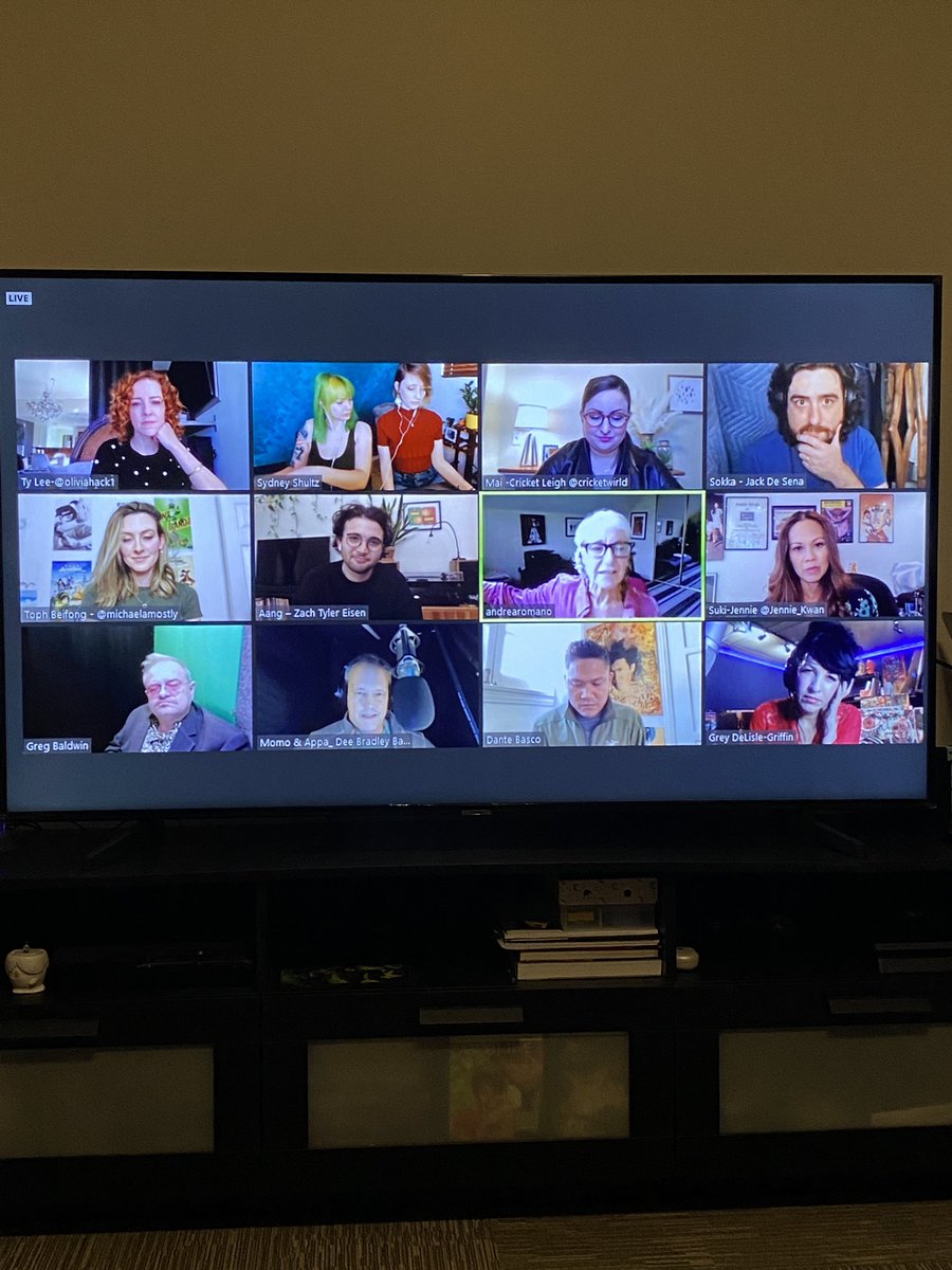 MissOtakuWitch's tweet photo. Celebrating Saturday night with an Avatar the Last Airbender Reunion! #avatarthelastairbender #zuko #iroh #anng #sokka #katara #toph #tylee #mai #earthking #atlab  #virtualcomiccon #suki https://t.co/M0kcAK8O0z