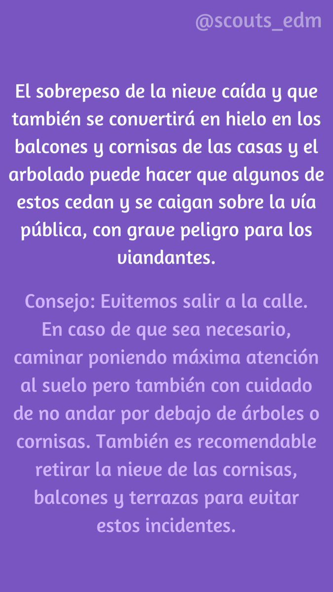 Cosas importantes a tener en cuenta mientras disfrutamos de la compañía de Filomena. La nieve es divertida pero también hay que ser precavidos y cuidadosos.