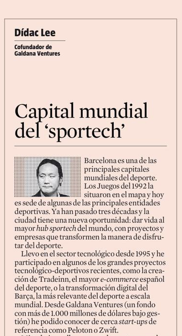 TechBarcelona's tweet photo. Capital mundial del #sportech #Barcelona
¿En nuestro ecosistema emprendedor podríamos vincular la tecnología y el deporte? ¿Qué hace que un ecosistema sea potente y por qué Silicon Valley es Silicon Valley?
– @DidacLee
https://t.co/eneCywOncx Vía @LaVanguardia https://t.co/dBTC5ZibE9
