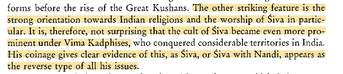 This also makes sense, when we realize his son, Emperor Vima Kadphises was also a devoted Hindu Shaivite (and in his coins we clearly see a trishulin ithyphallic shiva with a tiger skin).So his son had just been continuing his father's tradition & upbringing.