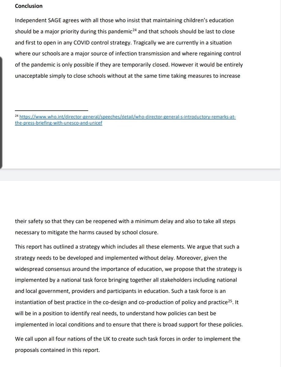 12/ Conclusion School were contributing to transmission, IT support is a priority, too many students currently in schools. Additional measures needed in place before return to prevent more disruption