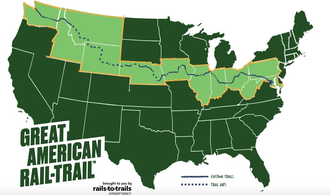 wef's tweet photo. The US is building a bike trail that runs coast-to-coast across 12 states https://t.co/HF147KKKyg #USA #cycling https://t.co/EhyX6H1yJj