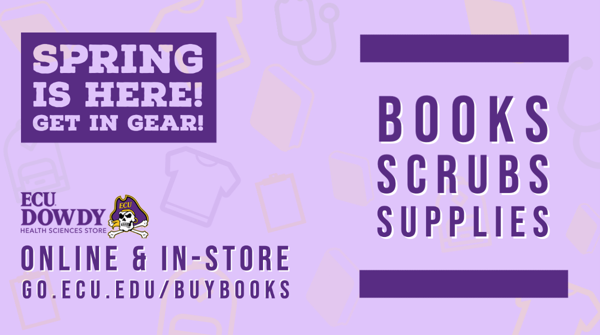 ECUHSBookstore's tweet photo. @ECUNursing  You can buy nursing books 💻  online. Ship or pick up in our MAIN CAMPUS store.  
📚 Buy now → https://t.co/QVjpzIvO9b  
⏰ Hours → https://t.co/VcKtg2VVnr
FYI.. the HEALTH SCI STORE, is open Tues, Jan 12, 10-2 to shop. Reg Tues/Thurs hours 10-2 begin Jan. 21. https://t.co/IQQbtEBrG6