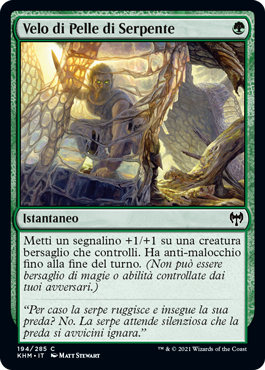 lacuna_coil's tweet photo. Fellow gamers, we’re honored to reveal a BRAND NEW Magic: The Gathering, Kaldheim card: Snakeskin Veil 🐍 How cool is it?

@wizards_magicIT @icopartners #ad https://t.co/WkWsfJP2Dx