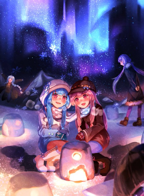 skebで描かせていただいたボイロたちの冬の絵です〜!
(о'∀`о)きらきら 