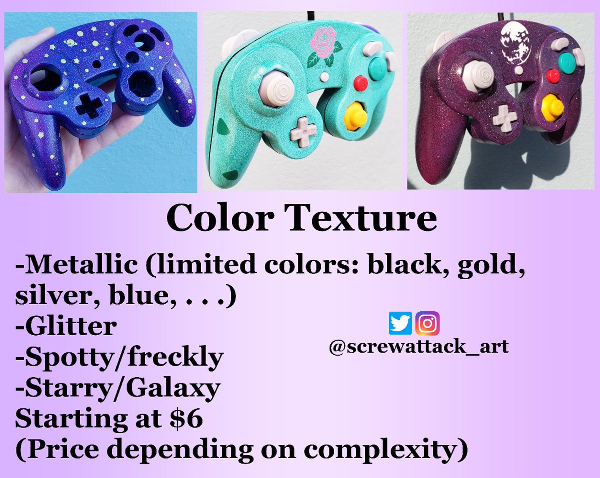 ScrewAttack_Art's tweet photo. 🎮Commission sheets🎮
All initial commission prices start at $20 (includes one color).
Working on GameCube, Pro-controllers, and Ps4 controllers.

A share would be gladly appreciated! https://t.co/ltQ4U1CaPj